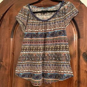 Multicolor Paisley Print Women's Top